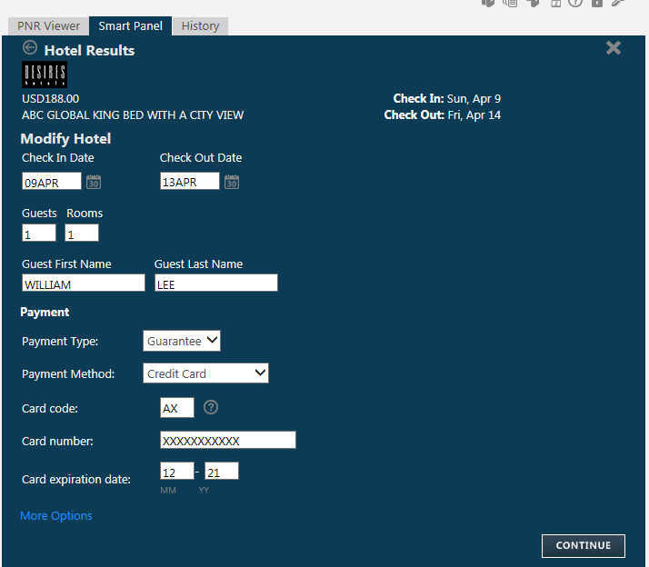 Changing Hotel Reservation
