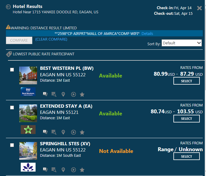 Hotel Search by Address