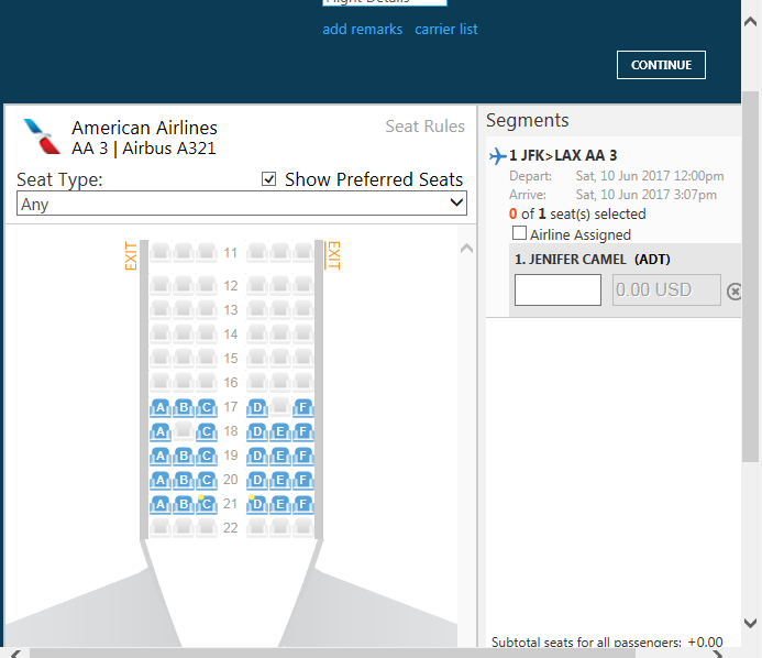 Preferred Seats